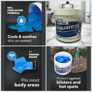 Spenco 2nd Skin 1” Squares 200 Ct. Cool Gel Relief Patches Non-Stick EXP: 3/2028